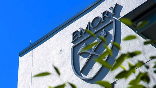 emory and shield on top of building