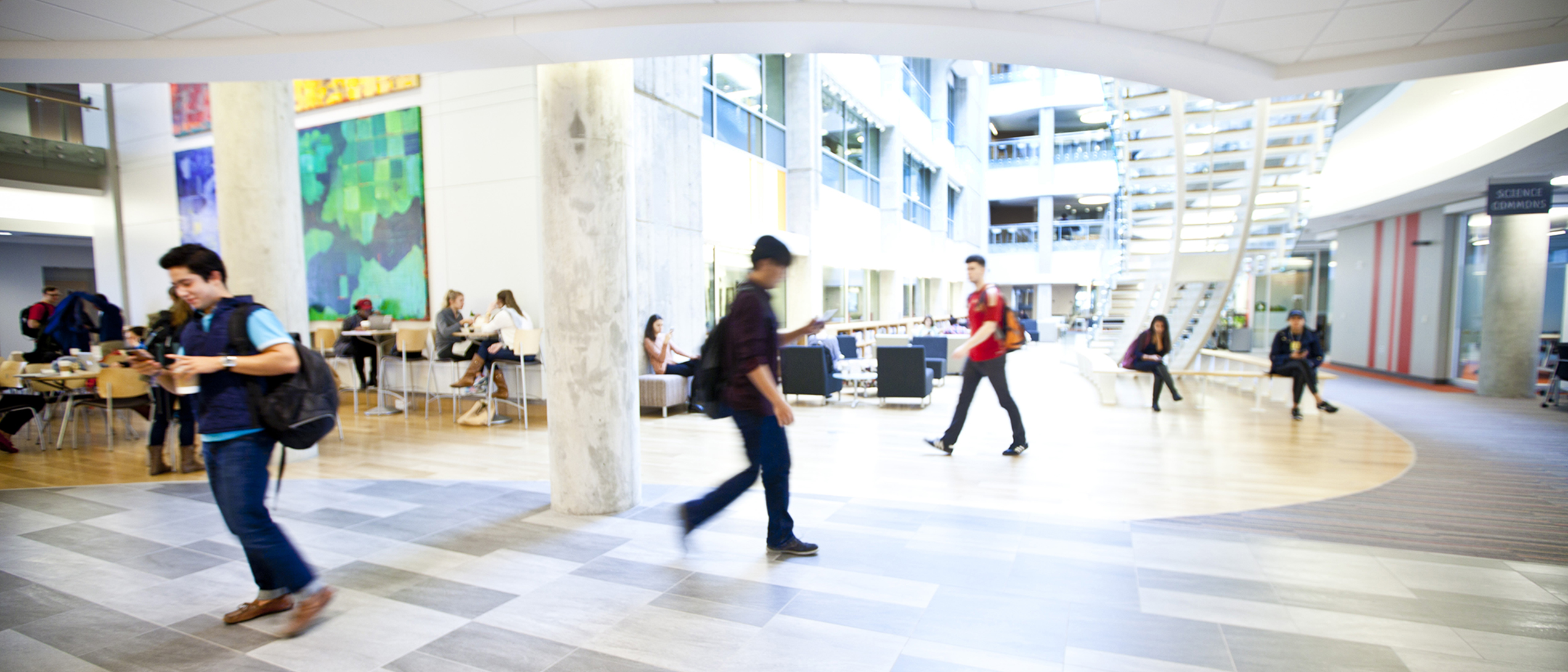 Students walking through the Student Center